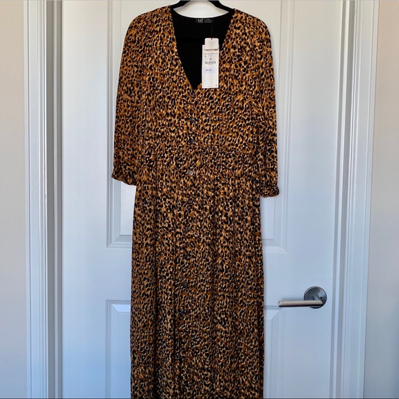 zara trf leopard dress
